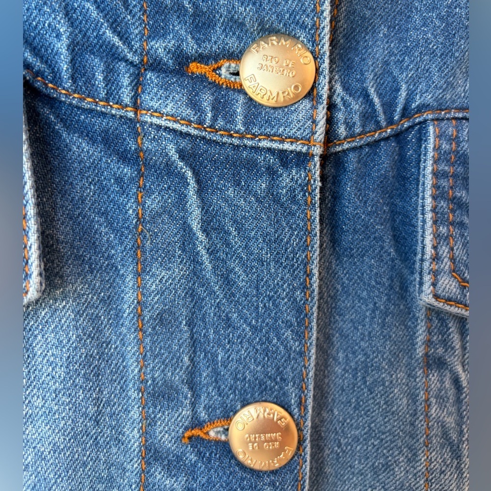 Farm Rio: Denim Buttoned Jacket / Jeans Jacket - Picture 6 of 13